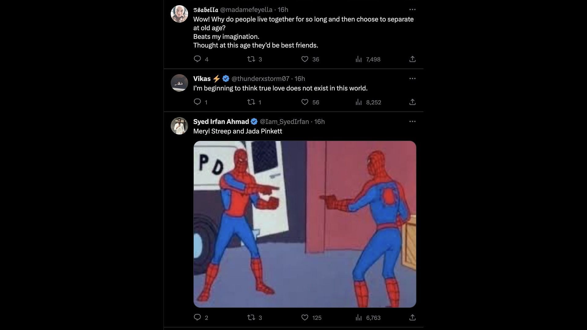 Fans react to Meryl and Don's separation. (Images via Twitter/@PopCrave)